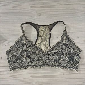 Felina Black and Cream Lace Bralette